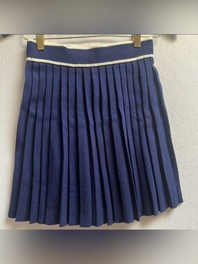 Willow & Wind Navy Blue Pleated Women's Skirt Sz S